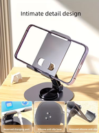 360° Rotatable All‑Metal Foldable Phone Tablet Stand, Adjustable Universal Desktop Holder for 9‑Inch Devices