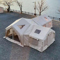 Modular Inflatable Glamping Tent 6‑10 Person, 3‑Room Air Tent with Air Beams, Waterproof UV‑Resistant Large Family Camping Tent with Pump & Carry Bag