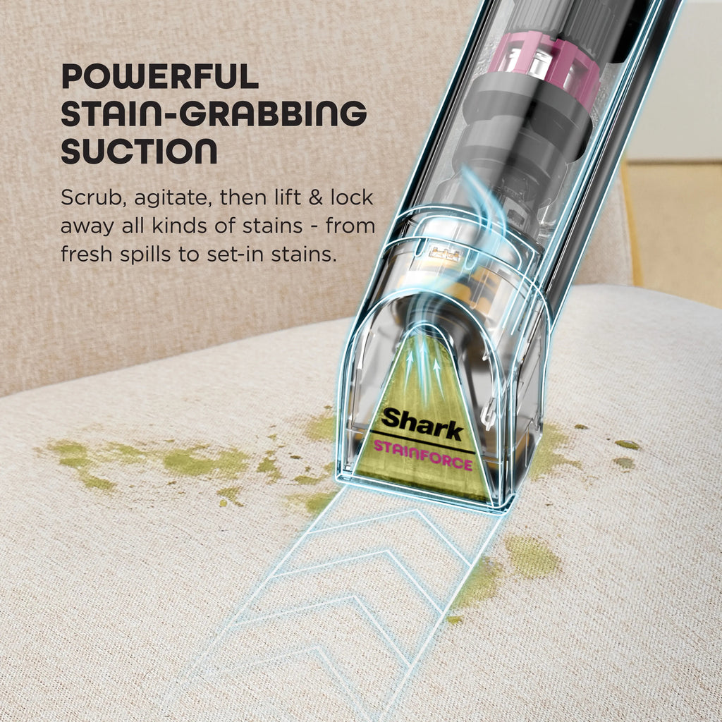 Shark StainForce Cordless Spot Cleaner, Portable Carpet & Upholstery Stain Remover, Pet Stain Odor Eliminator with All‑in‑One Dock, Self‑Cleaning System for Carpet, Car Seats & Fabric