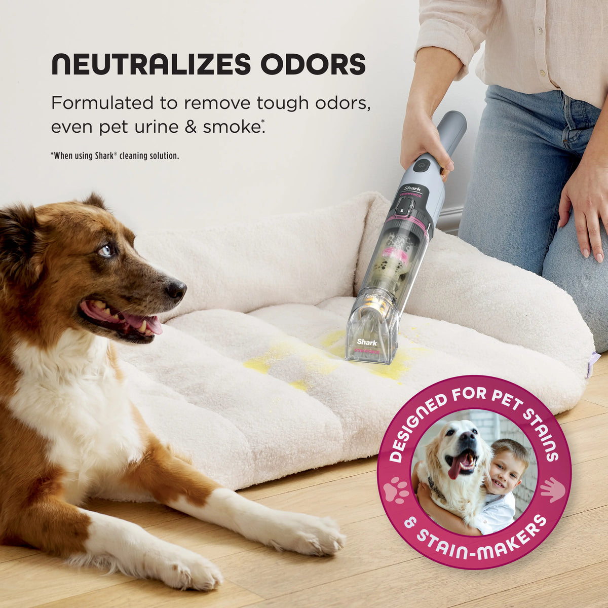 Shark StainForce Cordless Spot Cleaner, Portable Carpet & Upholstery Stain Remover, Pet Stain Odor Eliminator with All‑in‑One Dock, Self‑Cleaning System for Carpet, Car Seats & Fabric