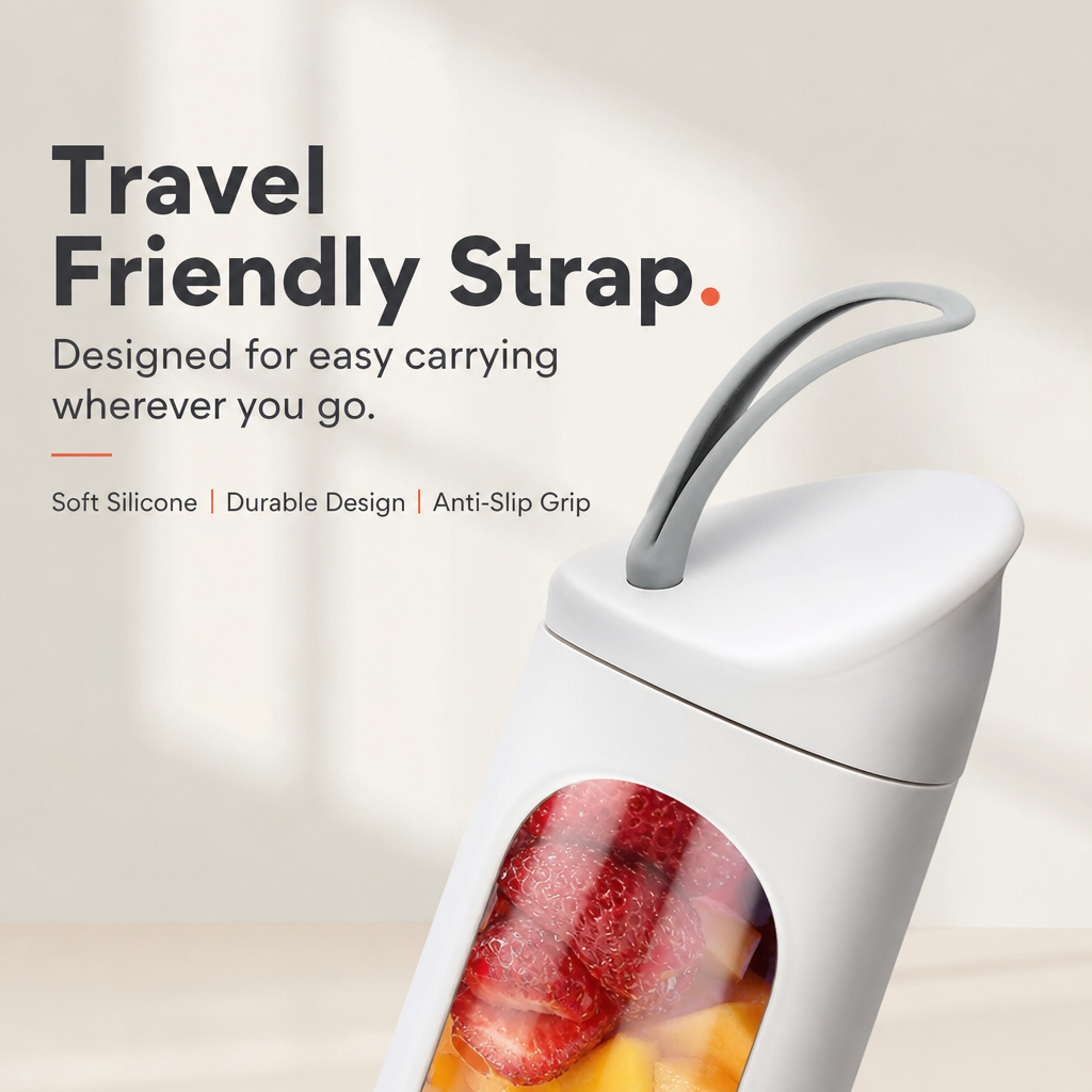 Portable USB Rechargeable Blender & Juicer, Easy‑to‑Clean Personal Blender for Fruit, Vegetable Drinks & Smoothies, 10.14‑16.91 Oz Capacity