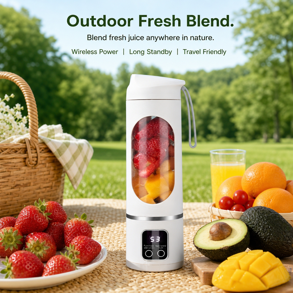 Portable USB Rechargeable Blender & Juicer, Easy‑to‑Clean Personal Blender for Fruit, Vegetable Drinks & Smoothies, 10.14‑16.91 Oz Capacity