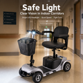 4‑Wheel Electric Mobility Scooter for Seniors | Comfort Padded Seat, Liftable Armrest, Front Basket, Safe Compact Mobility Aid for Elderly Adults