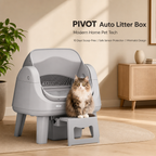 PETPIVOT Smart Automatic Cat Litter Box, Multi-Sensor Safety Protection, Large Space Self-Cleaning Litter Box for Cats