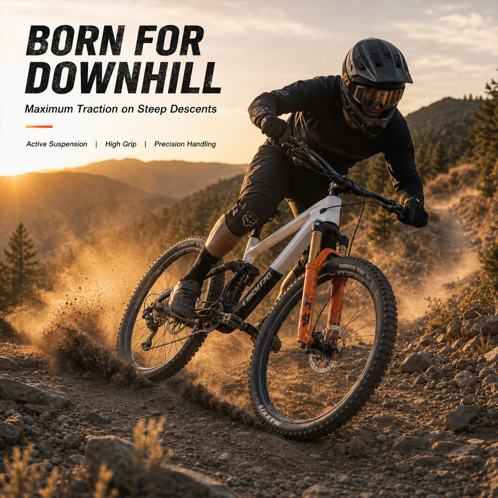 Full Suspension Mountain Bike, Premium Aluminum Frame, Pro Air Fork & Hydraulic Disc Brakes, Maxxis Tires Trail Mountain Bicycle for Off‑Road Adventure