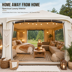 5‑Min Quick Setup Inflatable Air Tent, 7ft Standing Height Waterproof Glamping Tent, Large Family Group Camping Shelter PU3000mm Wind & UV Resistant