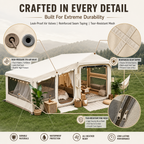 5‑Min Quick Setup Inflatable Air Tent, 7ft Standing Height Waterproof Glamping Tent, Large Family Group Camping Shelter PU3000mm Wind & UV Resistant