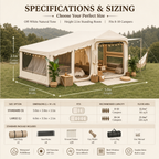 5‑Min Quick Setup Inflatable Air Tent, 7ft Standing Height Waterproof Glamping Tent, Large Family Group Camping Shelter PU3000mm Wind & UV Resistant