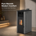 Pansee Smart Biomass Pellet Stove — Energy-Efficient Wood Pellet Heater with Digital Thermostat, App & Remote Control, CE-Certified, 2-Year Warranty
