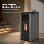 Pansee Smart Biomass Pellet Stove — Energy-Efficient Wood Pellet Heater with Digital Thermostat, App & Remote Control, CE-Certified, 2-Year Warranty