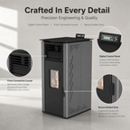 Pansee Smart Biomass Pellet Stove — Energy-Efficient Wood Pellet Heater with Digital Thermostat, App & Remote Control, CE-Certified, 2-Year Warranty