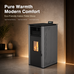Pansee Smart Biomass Pellet Stove — Energy-Efficient Wood Pellet Heater with Digital Thermostat, App & Remote Control, CE-Certified, 2-Year Warranty