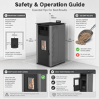 Pansee Smart Biomass Pellet Stove — Energy-Efficient Wood Pellet Heater with Digital Thermostat, App & Remote Control, CE-Certified, 2-Year Warranty