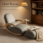 Bentwood Rocking Chair with Ottoman | Ergonomic Leatherette Rocker Lounge Chair for Living Room, Bedroom