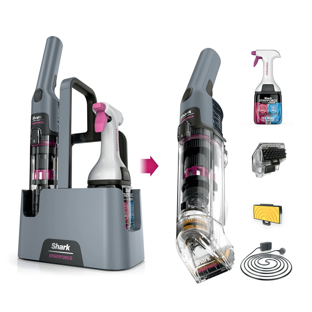 Shark StainForce Cordless Spot Cleaner, Portable Carpet & Upholstery Stain Remover, Pet Stain Odor Eliminator with All‑in‑One Dock, Self‑Cleaning System for Carpet, Car Seats & Fabric