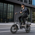 Folding Electric Bike, 14" Portable E-Bike with Dual Suspension & Removable Battery for Urban Commuting
