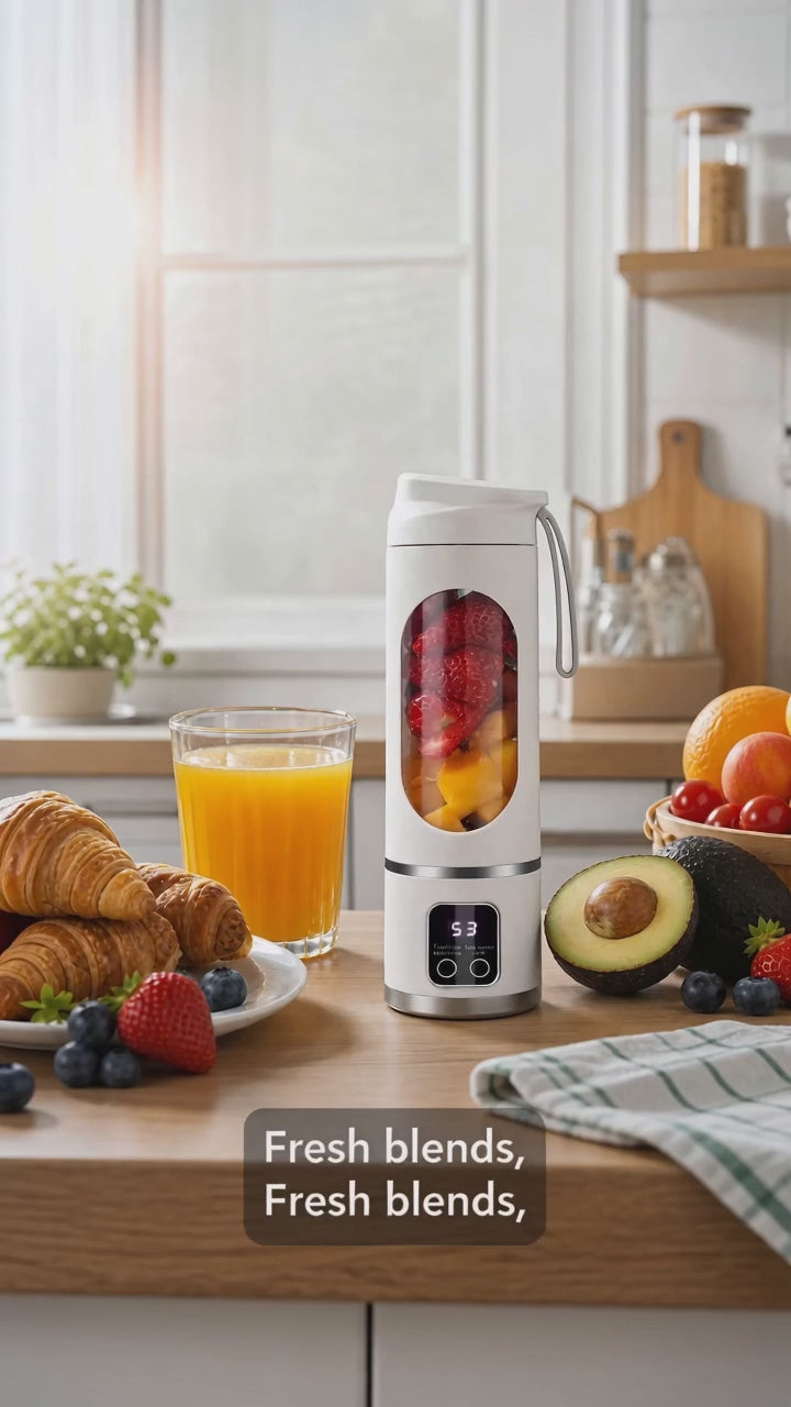 Portable USB Rechargeable Blender & Juicer, Easy‑to‑Clean Personal Blender for Fruit, Vegetable Drinks & Smoothies, 10.14‑16.91 Oz Capacity