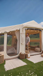5‑Min Quick Setup Inflatable Air Tent, 7ft Standing Height Waterproof Glamping Tent, Large Family Group Camping Shelter PU3000mm Wind & UV Resistant